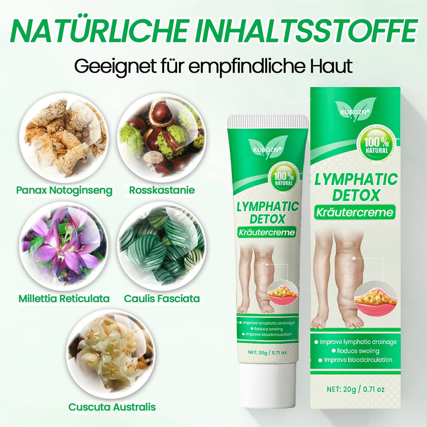 KUBOZN® Lymphatische Detox-Kräutercreme