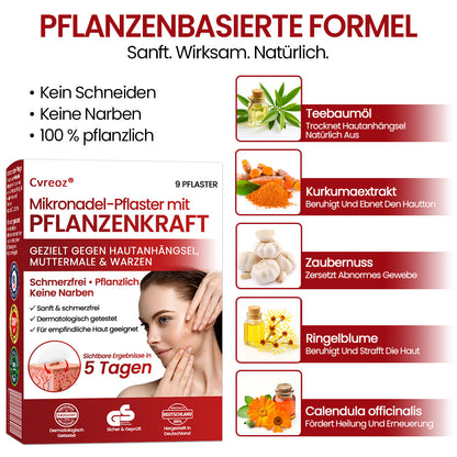🔥 Cvreoz® Mikronadel-Pflaster – 2025 optimierte Formel gegen Hautanhängsel & Warzen